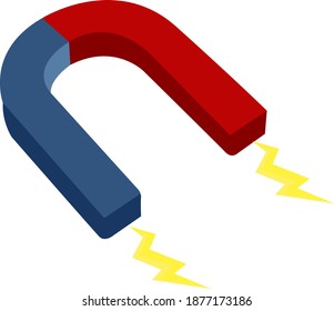 Powerful Magnet , illustration, vector on white background