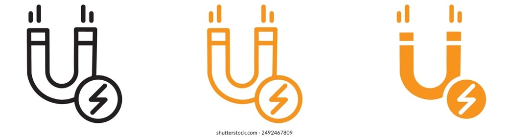 Powerful Magnet with Power Icon for Science and Physics Graphics Ideal for Representing Magnetic Forces and Physical Attraction