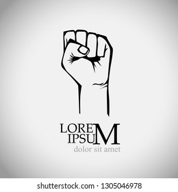 Powerful male fist object. Vector