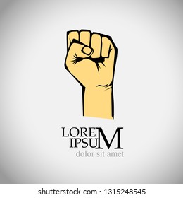 Powerful male fist object. Vector