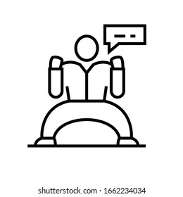 Powerful manager line icon, concept sign, outline vector illustration, linear symbol.