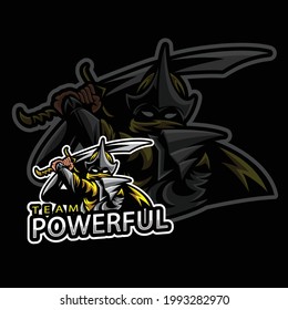 Powerful Mascot Logo and Gaming Logo vector design