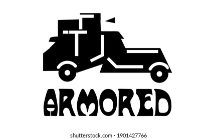 Powerful military iron armored car