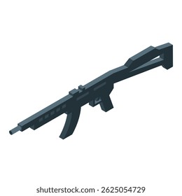 Poderoso rifle de assalto moderno, projetado para situações militares e de combate, com um escopo para maior precisão