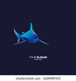 powerful and modern shark logo