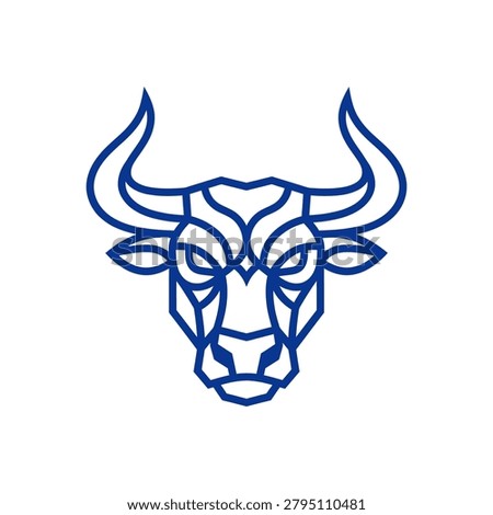 Powerful and modern taurus emblem using clean geometric lines, ideal for financial institutions, sports teams, or bold corporate branding.