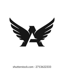 Potente y moderno logotipo de letra A alada