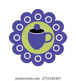 Una poderosa taza rodeada de uvas y arándanos