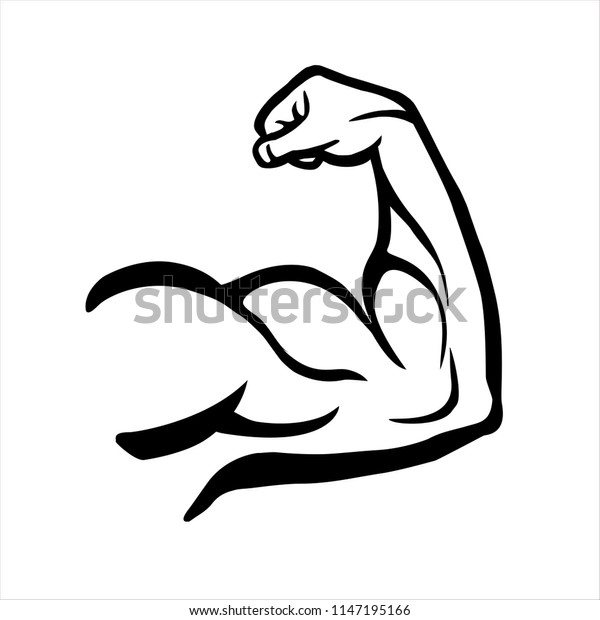 Powerful Muscular Male Arm Vector Icon Stock Vector (Royalty Free ...