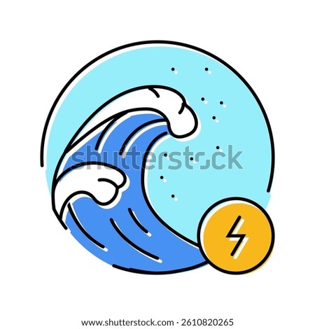 powerful ocean swells color icon vector. powerful ocean swells sign. isolated symbol illustration