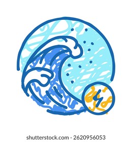 powerful ocean swells doodle icon sketch vector. powerful ocean swells sign. isolated symbol illustration
