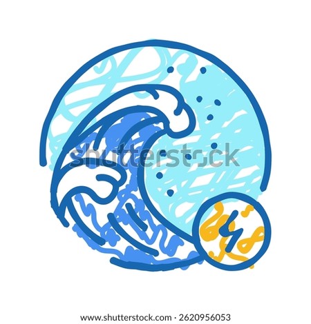 powerful ocean swells doodle icon sketch vector. powerful ocean swells sign. isolated symbol illustration
