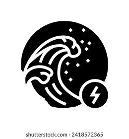 powerful ocean swells glyph icon vector. powerful ocean swells sign. isolated symbol illustration
