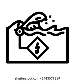 powerful ocean swells line icon vector. powerful ocean swells sign. isolated contour symbol black illustration