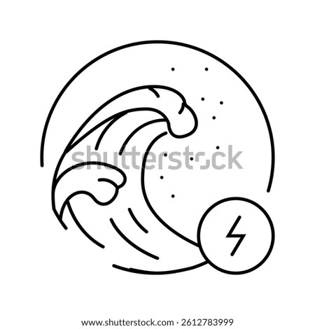 powerful ocean swells line icon vector. powerful ocean swells sign. isolated contour symbol black illustration