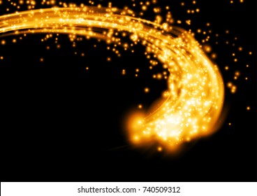 Powerful orange futuristic cable stream wave template. Bright electric abstract speed broadband fiber optic bandwidth concept background. Vector illustration