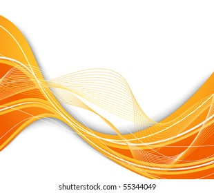 Powerful Orange Wave Vector Illustration Stock Vector (Royalty Free ...