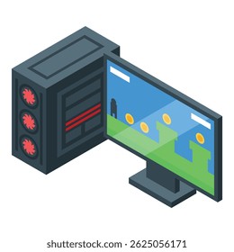 Powerful personal computer running a side scrolling platform video game