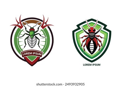 Powerful Pest Control Logo: Eliminate pests with a strong brand image. Customizable vector for any company.
