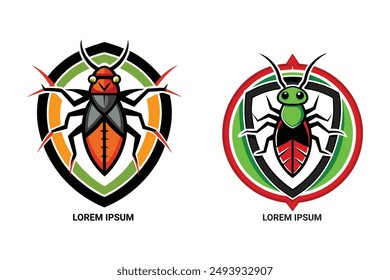 Powerful Pest Control Logo: Eliminate pests with a strong brand image. Customizable vector for any company.