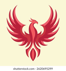 Poderoso Phoenix Emblema Design Vetor Arte