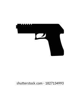 powerful pistol, gun, handgun, vector illustration