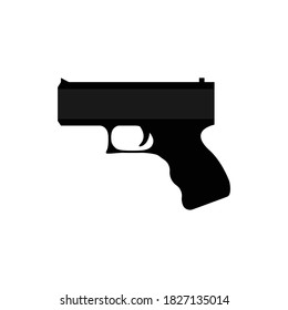 powerful pistol, gun, handgun, vector illustration