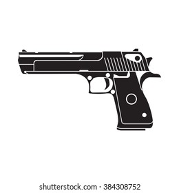 Powerful Pistol, Gun, Handgun, Vector Illustration, Easy To Edit.