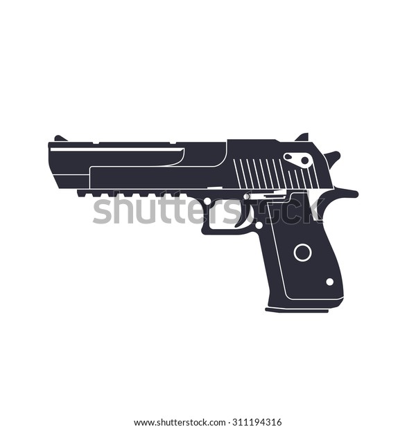 Powerful Pistol Gun Handgun Vector Illustration Stock Vector (Royalty ...