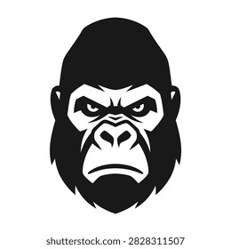 Powerful primate face logo for sports or fitness branding.
