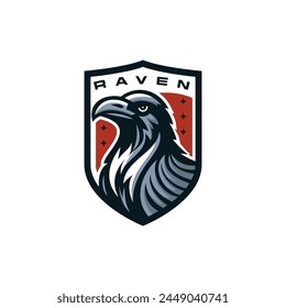  powerful raven logo design for a sports team