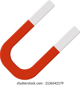 Powerful red magnet, illustration, vector on a white background.