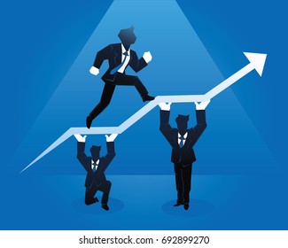 Powerful Reliable Team Player Creative Businessman Illustration Concept