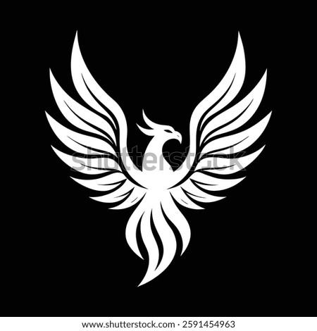 Powerful Rising Phoenix logo Vector Illustration