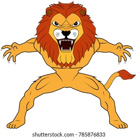 a powerful roaring lion