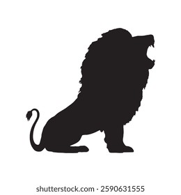 Powerful Roaring Lion Silhouette for Branding and Marketing - Lion Vector - Lion Icon
