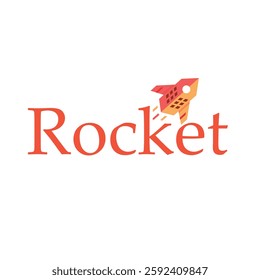 A powerful rocket building logo vector illustration, blending space exploration with construction. Perfect for tech, engineering, or construction businesses seeking a bold, dynamic, and innovative.