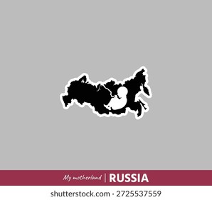 Mächtige Kartendarstellung für Russland, die Geburt, Wurzeln und nationale Identität symbolisiert. Emotionales Mutterland-Konzept, das Geografie und menschliche Herkunft miteinander verbindet.