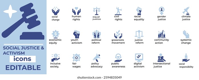 Powerful social justice and activism vector set ideal for protests advocacy and campaigns High-quality editable