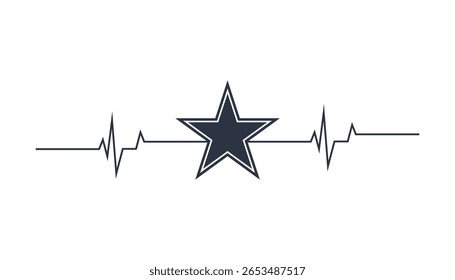 A powerful star graphic with a heartbeat line.