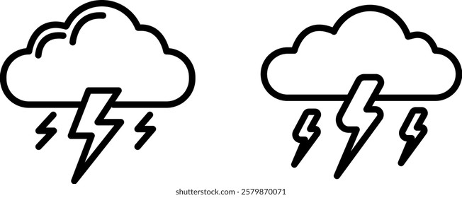  Powerful and Striking Thunderstorm Icon for Weather, Storms, and Meteorology