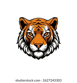 Powerful and striking tiger head mascot logo. Perfect for sports teams, gaming, and apparel brands.