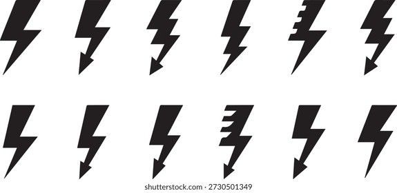 Um poderoso e impressionante gráfico de vetor de raio amarelo, ideal para designs relacionados a energia, energia, tempestade ou eletricidade.