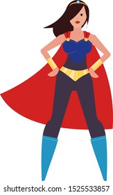 Powerful superheroine isolated vector illustration