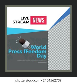 A powerful and symbolic design for World Press Freedom Day. A raised fist, colored blue and green its resizable vector.