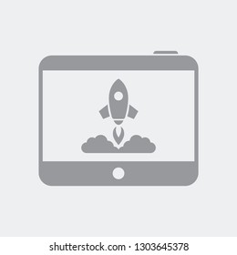 Powerful tablet - Flat and isolated vector eps illustration icon with minimal and modern design