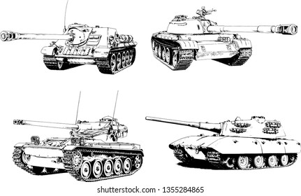 Tank Vector Isolated Illustration Military Machine Stock Vector ...