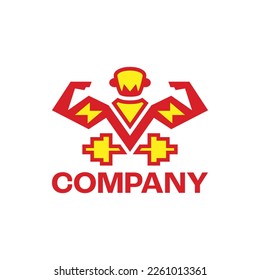 Poderoso logo del gimnasio. Sencillo, moderno, único. 