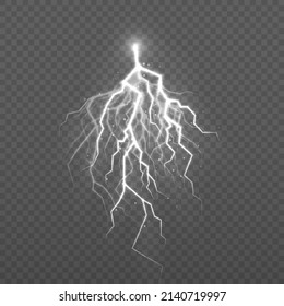 Powerful thunderstorm electricity discharge, thunderstorm and lightning, symbol of natural strength.