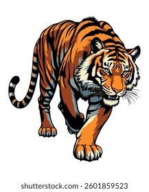 Powerful Tiger Artwork Wildlife Safari Design